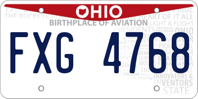 OH license plate FXG4768
