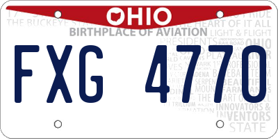 OH license plate FXG4770