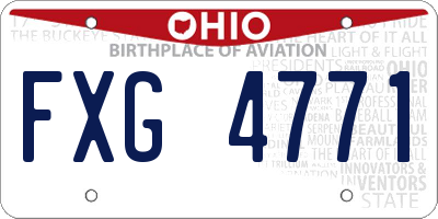 OH license plate FXG4771