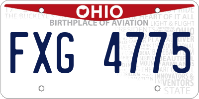 OH license plate FXG4775