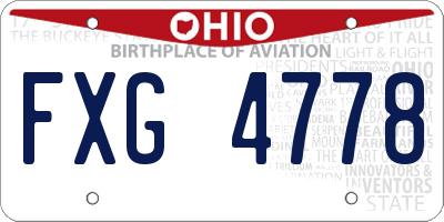 OH license plate FXG4778