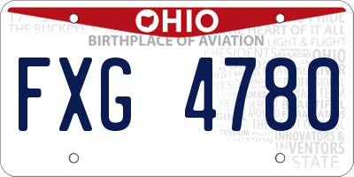 OH license plate FXG4780