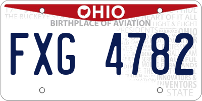 OH license plate FXG4782