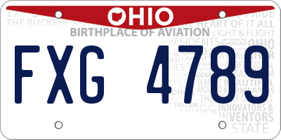 OH license plate FXG4789