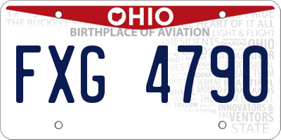 OH license plate FXG4790