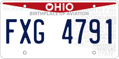 OH license plate FXG4791