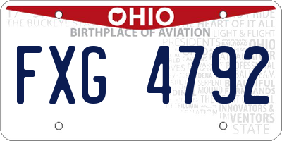 OH license plate FXG4792