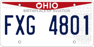OH license plate FXG4801