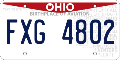 OH license plate FXG4802