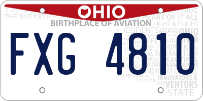 OH license plate FXG4810
