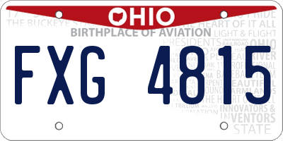 OH license plate FXG4815