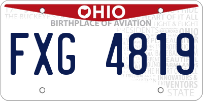 OH license plate FXG4819