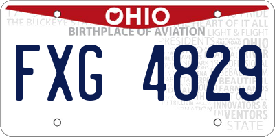 OH license plate FXG4829