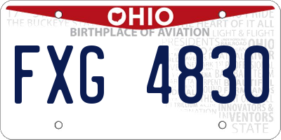 OH license plate FXG4830