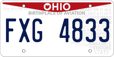 OH license plate FXG4833