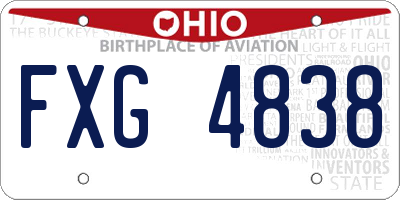OH license plate FXG4838