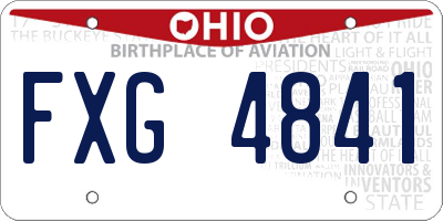 OH license plate FXG4841