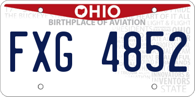 OH license plate FXG4852
