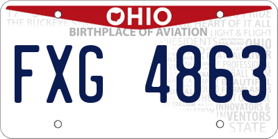OH license plate FXG4863