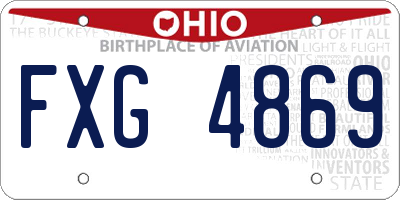 OH license plate FXG4869