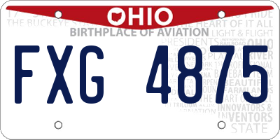 OH license plate FXG4875
