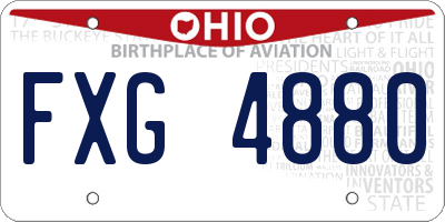 OH license plate FXG4880