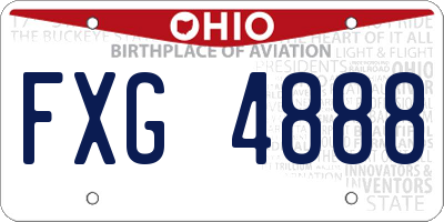 OH license plate FXG4888