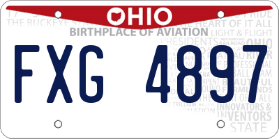 OH license plate FXG4897