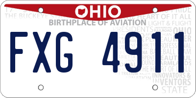OH license plate FXG4911