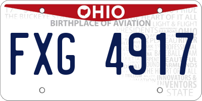 OH license plate FXG4917