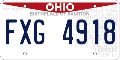 OH license plate FXG4918