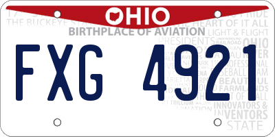 OH license plate FXG4921