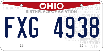 OH license plate FXG4938