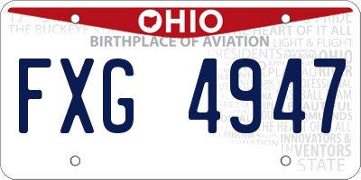 OH license plate FXG4947