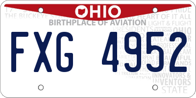 OH license plate FXG4952