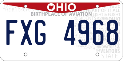 OH license plate FXG4968