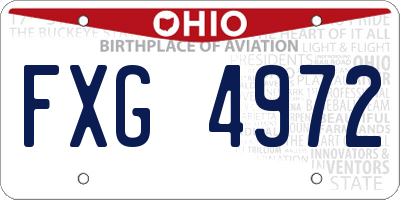 OH license plate FXG4972