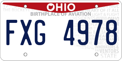 OH license plate FXG4978