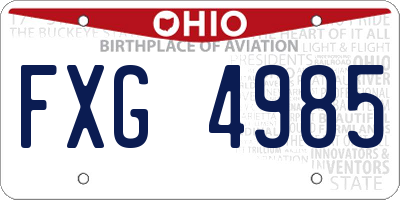 OH license plate FXG4985