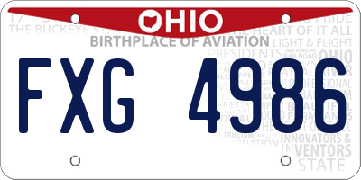 OH license plate FXG4986