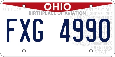 OH license plate FXG4990