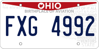 OH license plate FXG4992