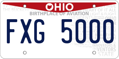 OH license plate FXG5000