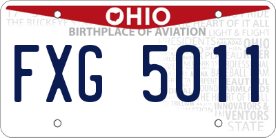 OH license plate FXG5011