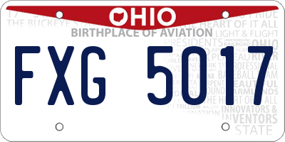 OH license plate FXG5017