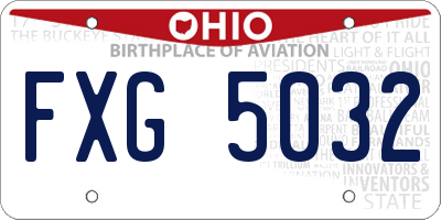 OH license plate FXG5032