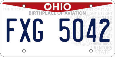 OH license plate FXG5042
