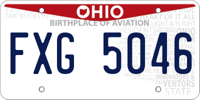 OH license plate FXG5046