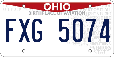 OH license plate FXG5074