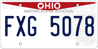 OH license plate FXG5078
